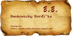 Benkovszky Boróka névjegykártya